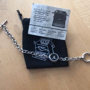 Vintage typewriter key A bracelet